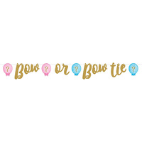 Baby Shower Gender Reveal Girl or Boy? Ribbon Glitter Banner