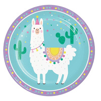 Llama Party Dinner Paper Plates 8 Pack