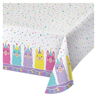 Llama Party Plastic Tablecover