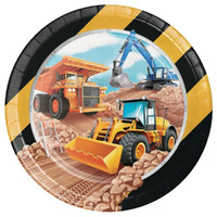 Big Dig Construction Paper Dinner Plates 8 Pack