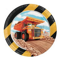 Big Dig Construction Paper Lunch Plates 8 Pack