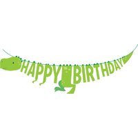 Dinosaur Happy Birthday Shaped Ribbon Banner