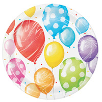 Balloon Bash Birthday Lunch Cake Dessert Paper Plates 8 Pack