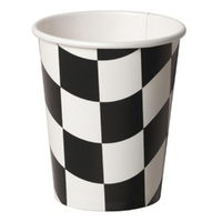 Car Racing Black & White Checkered Cups 8 Pack