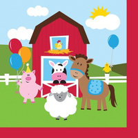 Farm Barnyard Farmhouse Lunch Napkins 18 Pack