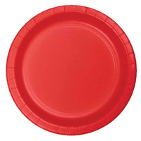 Classic Red Paper Lunch Plates 24 Pack