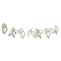 Christmas Gold Glitter Holly Garland