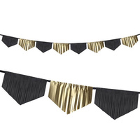 New Years Eve Gold & Black Fringe Banner