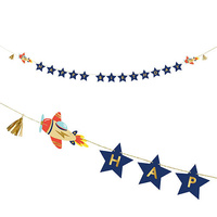 Airplane Happy Birthday Star Banner