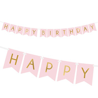 Light Pink Happy Birthday Banner