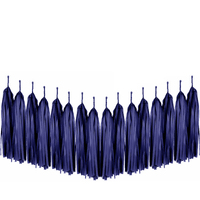 Tassel Tissue Paper Garland Dark Blue