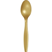 Glittering Gold Party Supplies Plastic Spoons 24 pack
