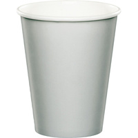 Shimmering Silver Party Supplies Paper Cups 24 Pack