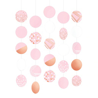 Rose Gold & Blush Hanging Circles Decorations Foil Hot Stamped