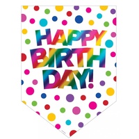 Rainbow Party Supplies Rainbow Foil Happy Birthday Door Sign