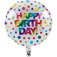 Rainbow Party Supplies - Rainbow Foil Happy Birthday Balloon