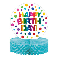 Rainbow Party Supplies - Foil Happy Birthday Centerpiece