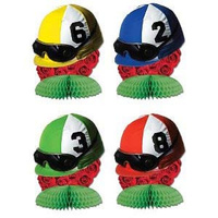 Melbourne Cup Jockey Helmets Mini Honeycomb Table Centrepieces x4