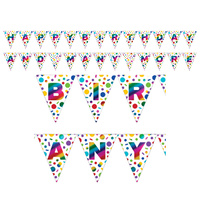 Rainbow Party Supplies - Rainbow Foil 2 Sided Pennant Banner