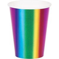 Rainbow Party Supplies - Rainbow Foil Party Cups