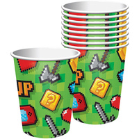 Game On Party Supplies Paper Cups 8 Pack