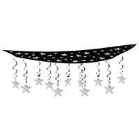 The Stars Are Out Hollywood Silver Stars Ceiling Banner