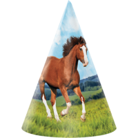 Melbourne Cup Horse and Pony Cone Shaped Party Hats 8 Pack