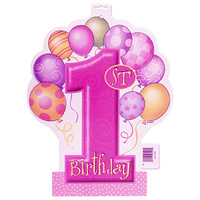 1st Birthday Pink Double-Sided Hanging Cutout