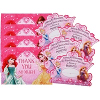 Disney Princess VIP 8 Invites and 8 Thank you