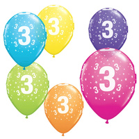 Age 3 Kids Stars Printed latex Balloons 6 Pack