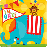 Circus 1st Birthday Dinner Plates 8 Pack