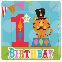 Circus 1st Birthday Dessert Plates 8 Pack