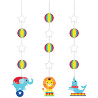 Circus Party Hanging Cutouts 3 Pack 