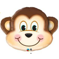 Safari Jungle Party Supplies - Monkey Head Foil Balloon 35cm Approx.