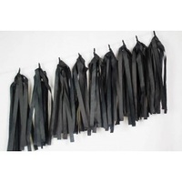 Black Party Supplies - Balloon Tassels Paper 9 Pack Black