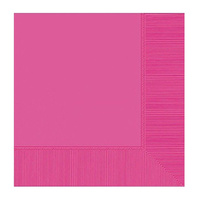 Bright Pink Party Supplies - Bright Pink Lunch Napkins 20 Pack