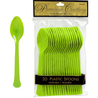 Kiwi Green Party Supplies Kiwi Green Spoons 20 Pack