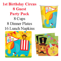 Circus 1st Birthday 8 Guest Pack