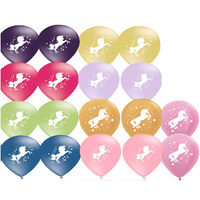 Unicorn Sparkle & Stars Metallic Balloons 28cm Approx.