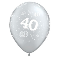 40th Birthday Party Supplies - 40th Birthday Balloons Confetti Clear