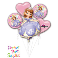 Sofia the First Bouquet 5 Balloons