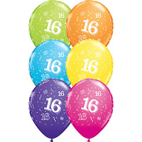 16th Birthday Balloons 28cm [ Colour: Orange ]