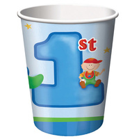 1st Birthday Party Supplies - Fun At One Boys Cups 8 Pack