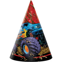 Monster Truck Party Hats 8 Pack