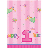 1st Birthday Girls Party Supplies Fun at One Girl Table Cover