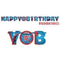 Spiderman Happy Birthday Jumbo Letter Banner Kit