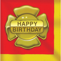Firefighter Happy Birthday Lunch Napkins 16 Pack