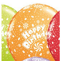 Happy Birthday Candy Around 28cm Orange