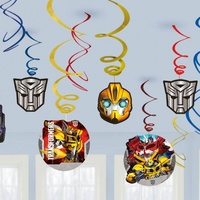 Transformers Party Supplies - Hanging Swirl Decorations 6 Pack