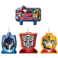Transformers Party Supplies - Happy Birthday Candle Set 4 Piece